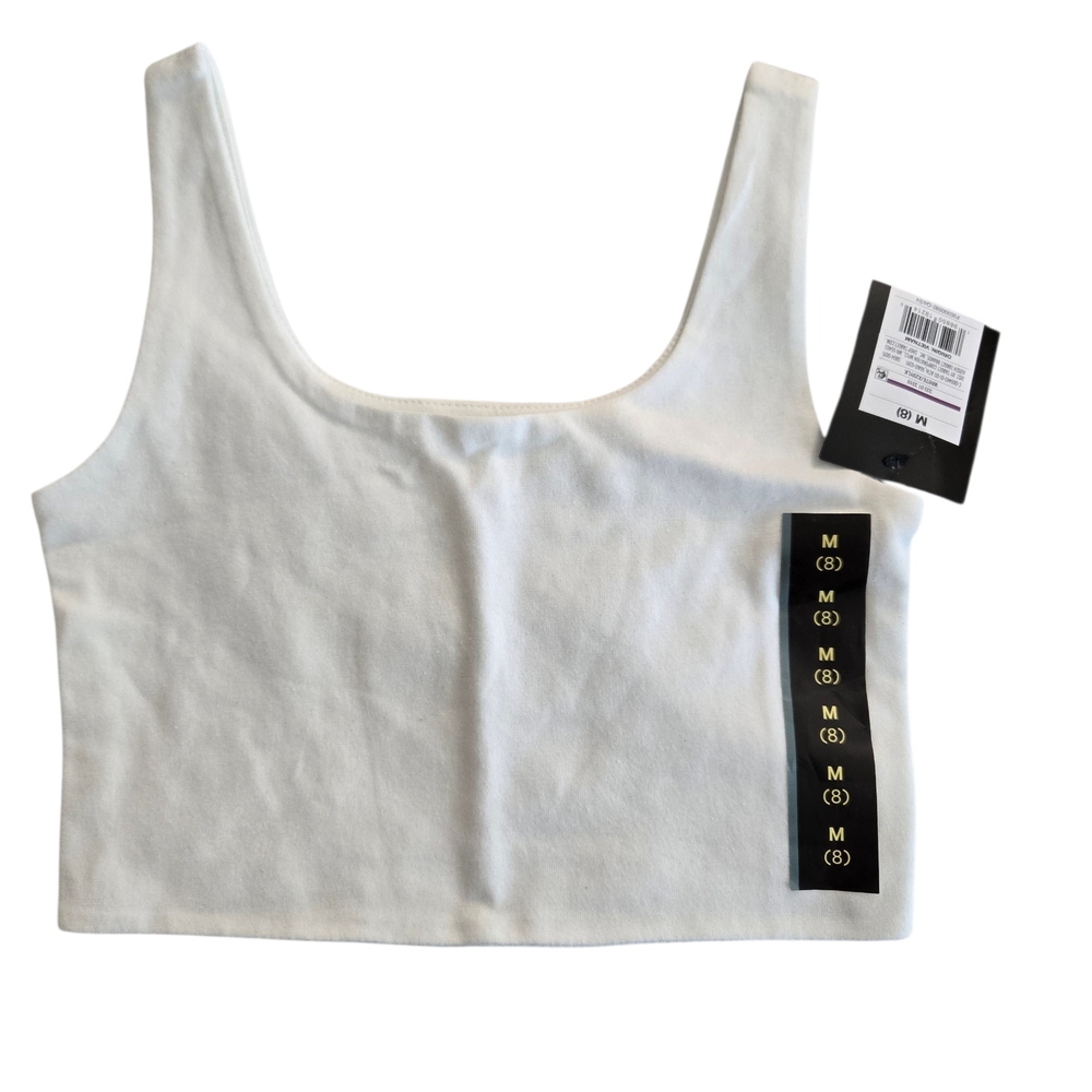 Girl's White Cropped Tank Top - Size M(8) NWT